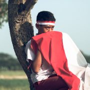 Proud Indonesian Citizen Kissing Indonesian Flag
